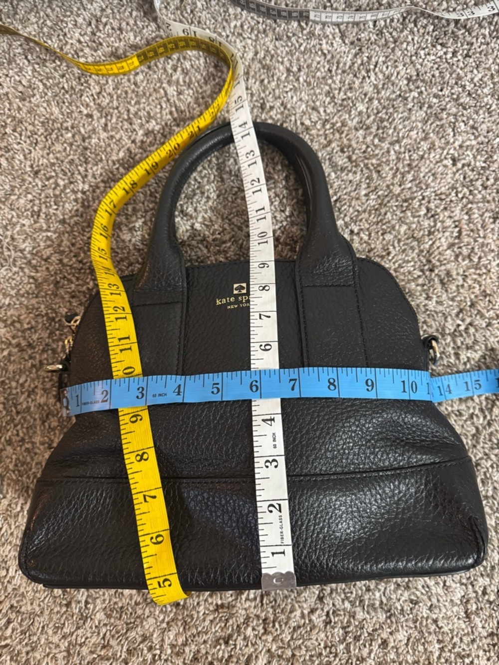 Kate Spade Black Southport Jenny Leather Satchel with Crossbody Detachable Strap - Picture 11 of 16